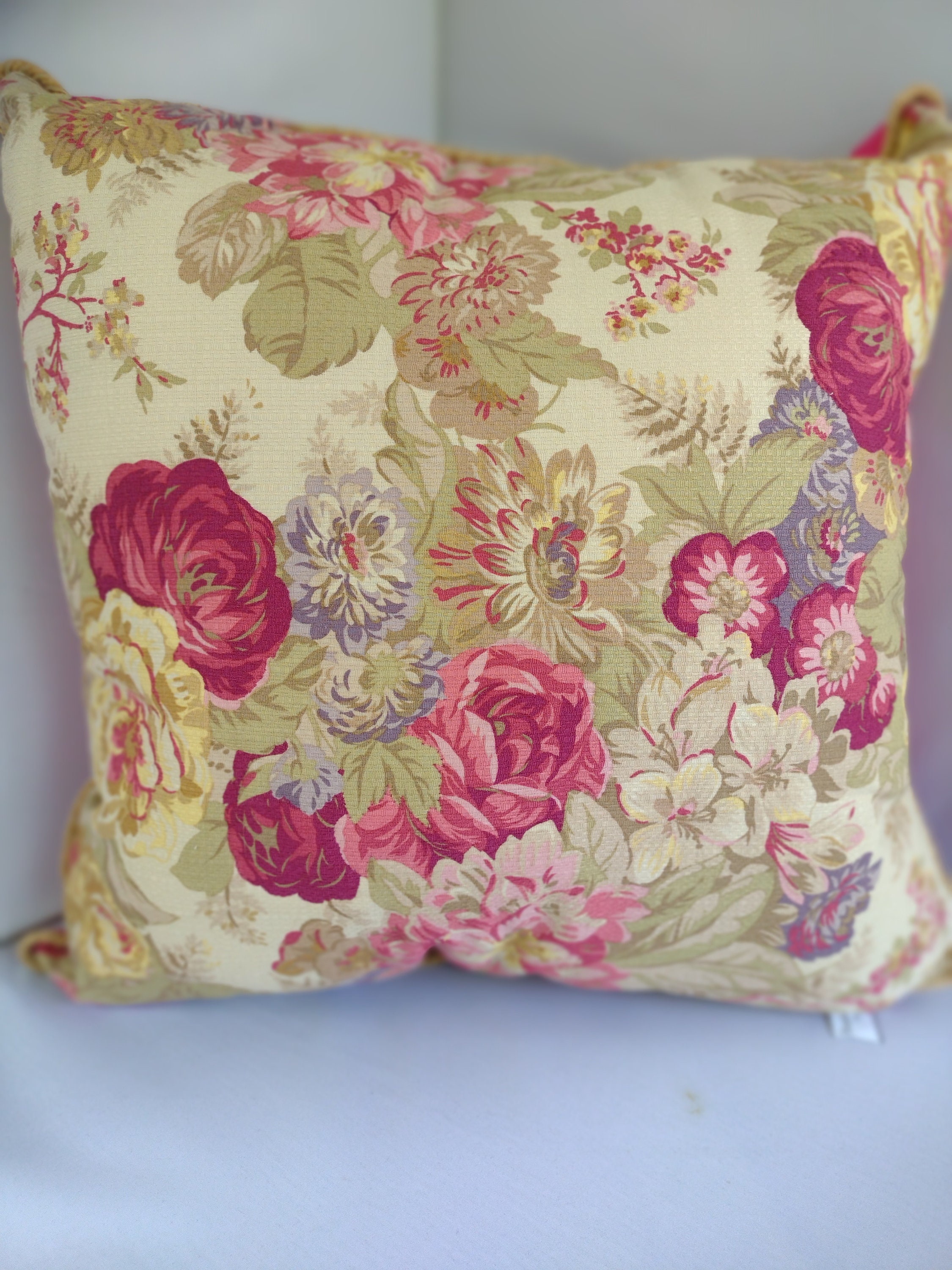 Vintage 1940s Floral Quilted Throw Pillow - Etsy