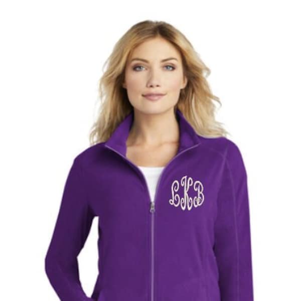 Monogrammed jacket for women full zip fleece jacket for women jacket with custom monogram