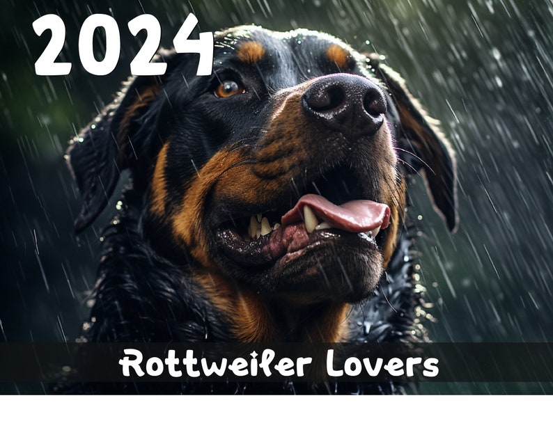2024 Rottweiler Calendar Printable Worldwide Etsy UK