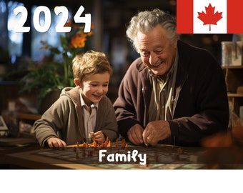 2024 & 2023 Family Themed Calendar | Printable - Canada