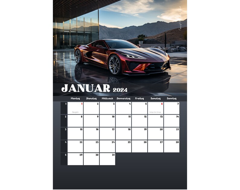 2024 Supercars Calendar Printable PDF German - Etsy