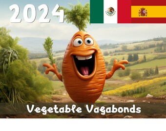 Vegetables 2024 Wall Calendar | Printable - Spanish