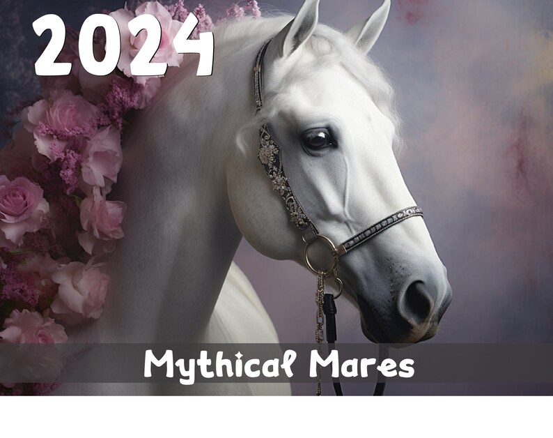 Mythical Mares 2024 Calendar Printable Worldwide Etsy