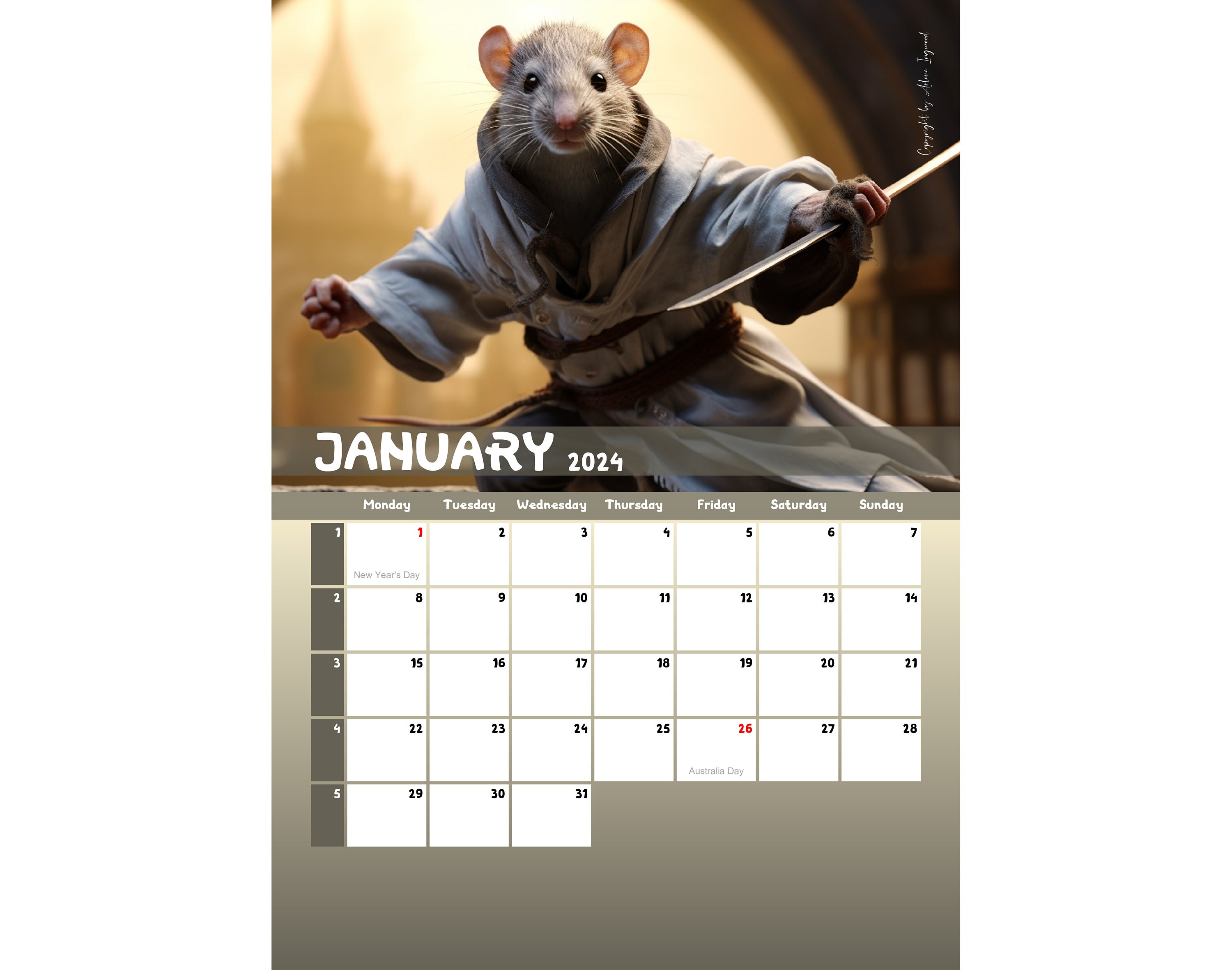 Rat Pack Redux 2024 Wall Calendar Printable Australia Etsy