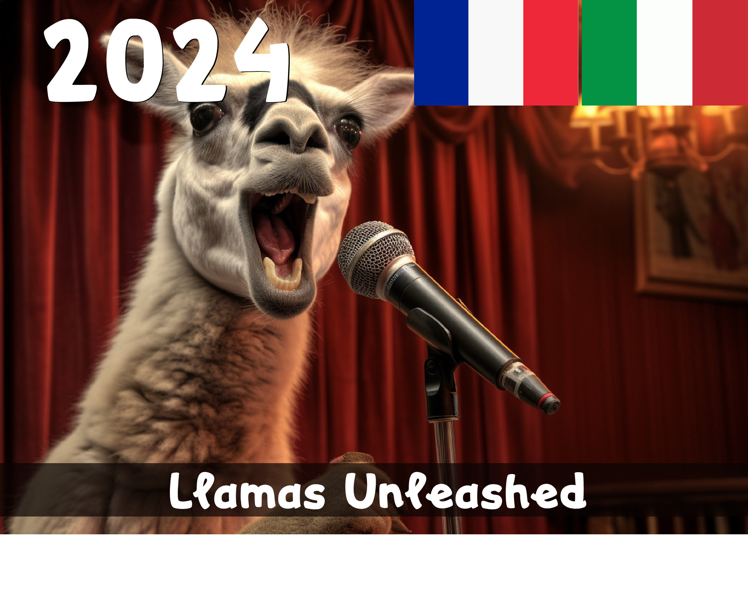 Llamas Unleashed 2024 Calendar Printable French & Italy Etsy