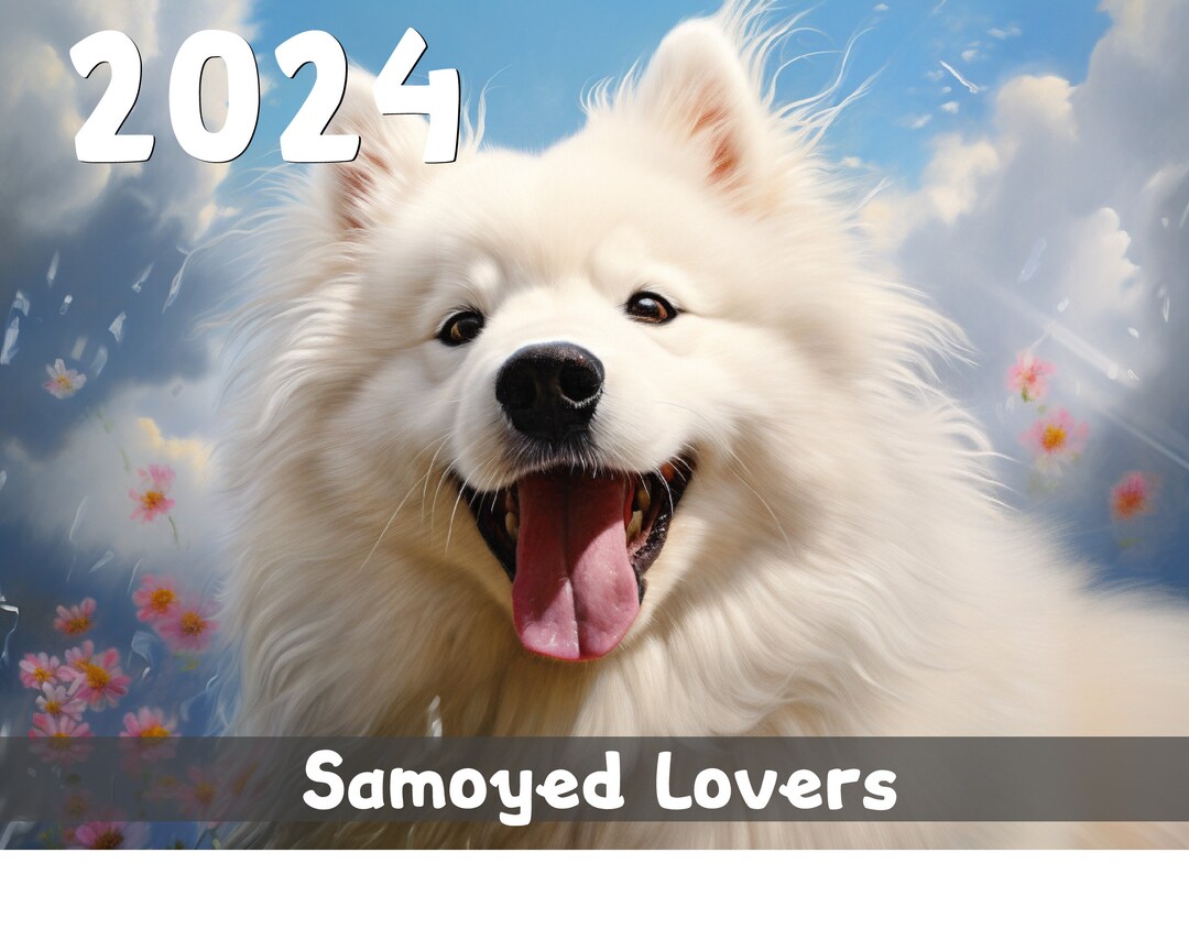 2024 Samoyed Lovers Calendar Printable Worldwide Etsy