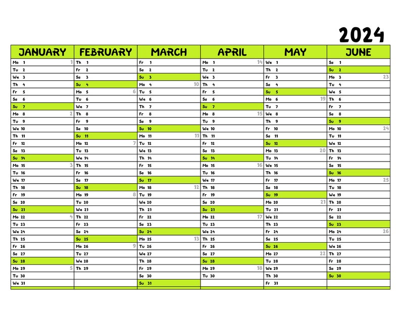 Wooly Wonders 2024 Calendar Printable Worldwide Etsy