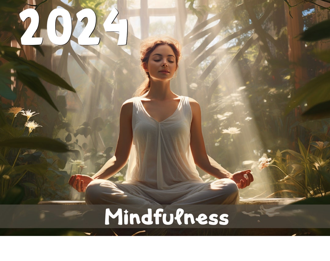 2024 & 2023 Mindfulness Calendar Printable Peaceful Etsy