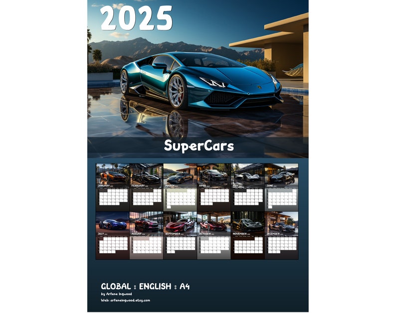2025 Supercars Calendar Printable PDF Etsy