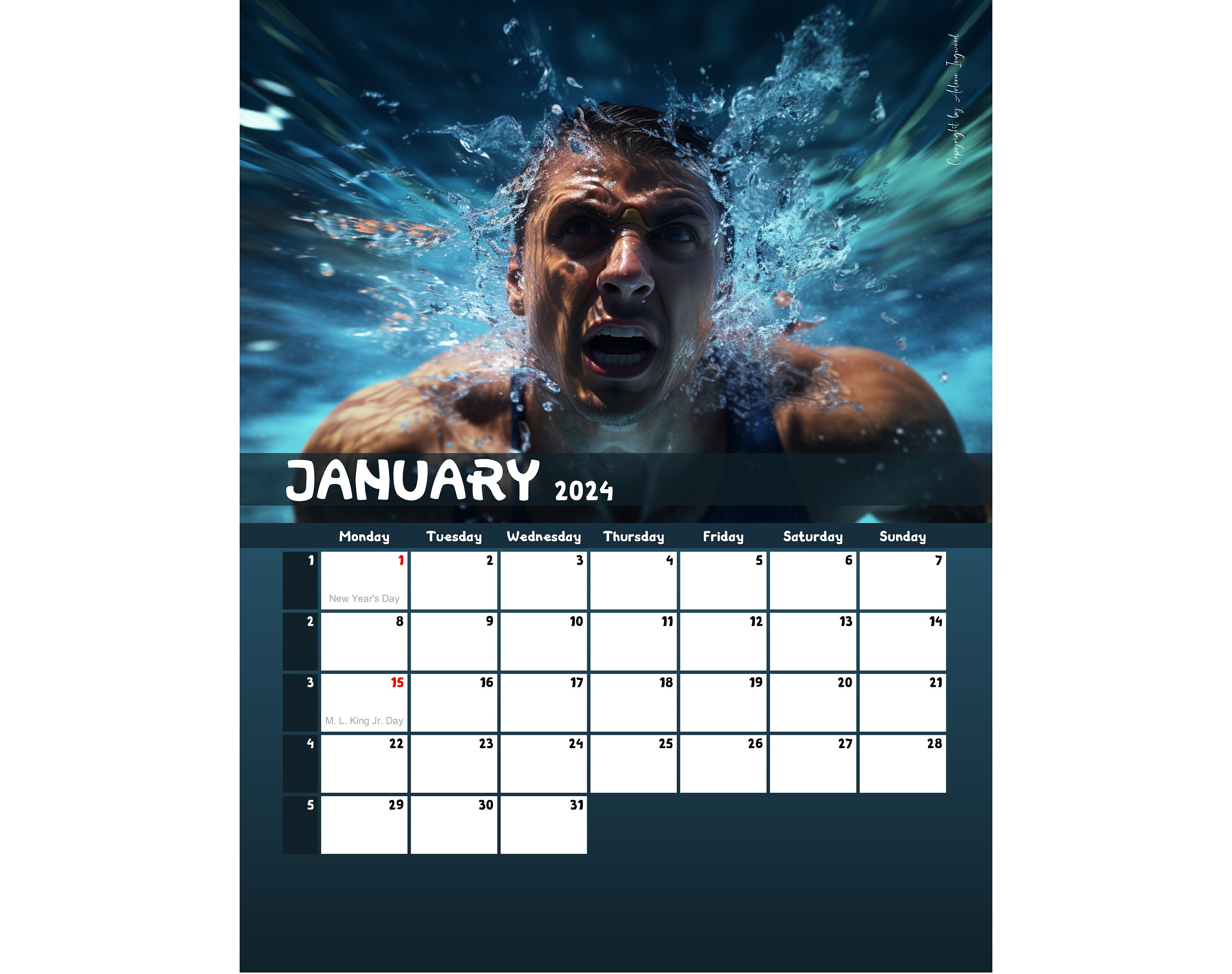 2024 & 2023 Fitness Calendar for Men motivationalworksouts Etsy