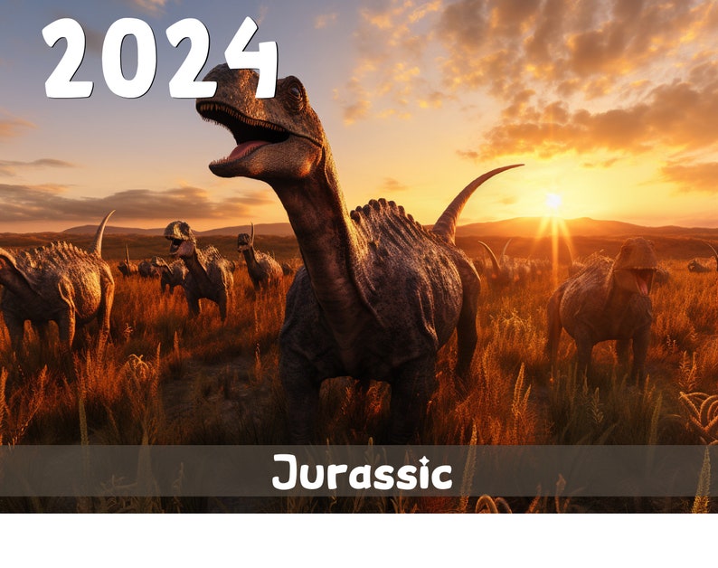 Jurassic 2025 Wall Calendar Printable Worldwide Etsy