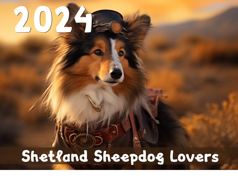 2024 Shetland Sheepdog Calendar Printable Worldwide Etsy UK