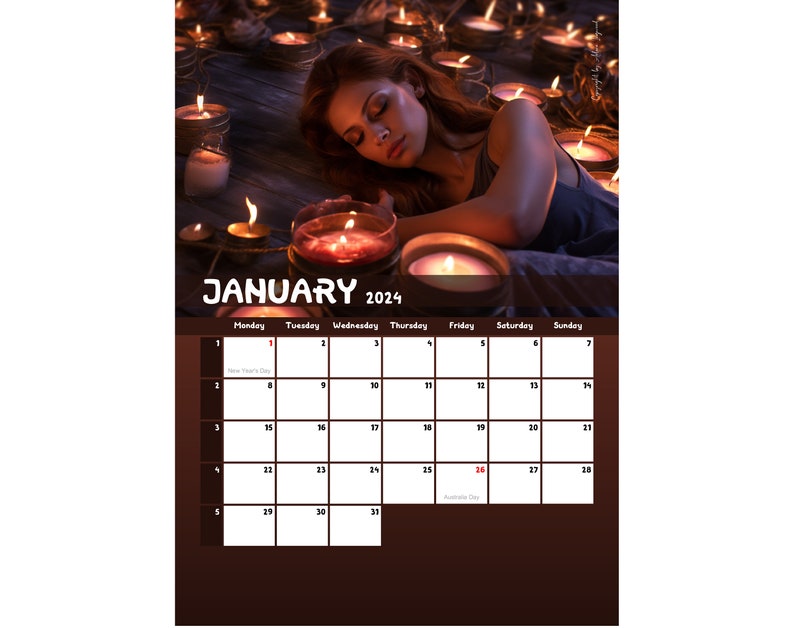 2024 & 2023 Mindfulness Calendar Printable Peaceful Etsy