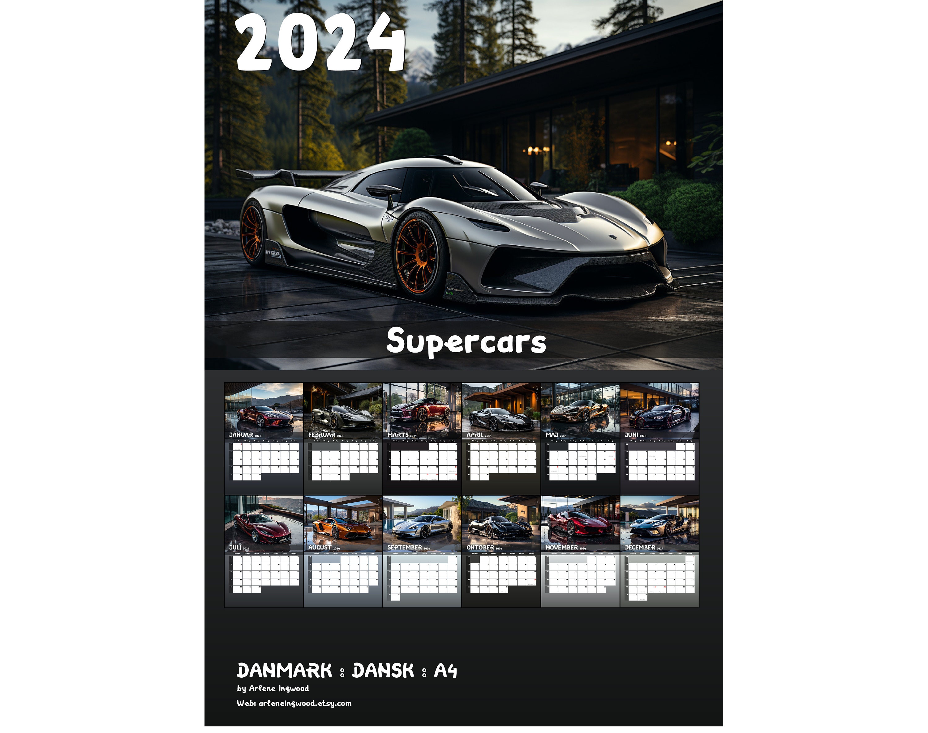 2024 Supercars Calendar Printable PDF Scandinavia Etsy