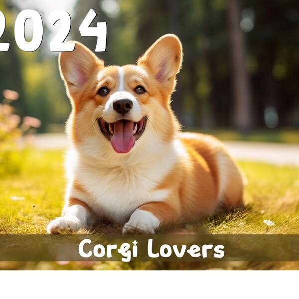 2024 Charming Corgi Lovers Printable Calendar - WorldWide