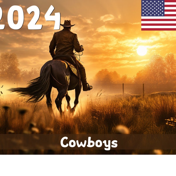 Cowboys 2024 Wall Calendar | Printable - USA