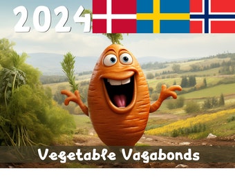 Vegetables 2024 Wall Calendar | Printable - Scandinavia