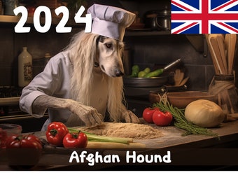2024 Afghan Hound Calendar | Printable - United Kingdom