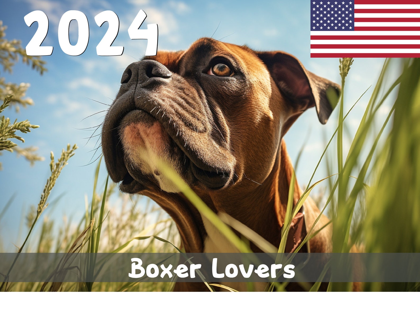 2024 Charming Boxers Printable Calendar USA Etsy