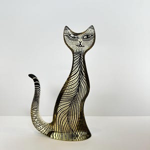 Rare Abraham Palatnik Lucite Cat Figurine – Signed MCM Art Sculpture – Raised Tail – 8” Tall – Made in Brazil – Vintage Decor
