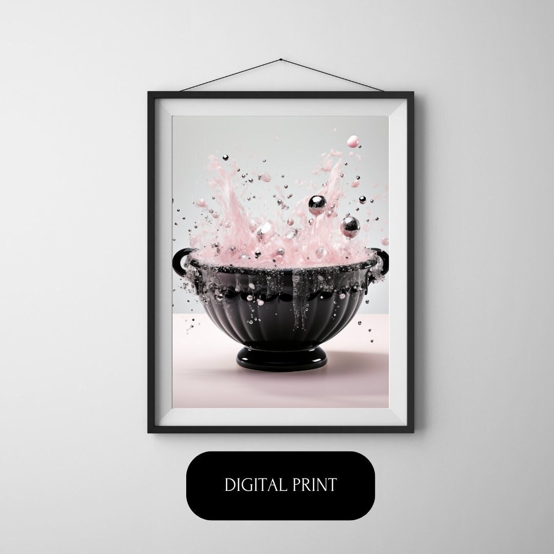 Witch Cauldron With Pink Bubbles - Halloween Art Prints, Halloween ...