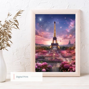 Paris in Roses - Digital Print - Printable Art (Up to 11x14 inches) - No Physical Print, Personal Use Only