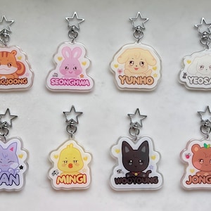 Aniteez Acrylic Keychain: ATEEZ Fanmade Kpop Animal Charms