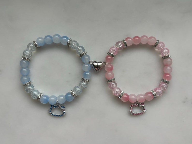 Hello Kitty Matching bracelets with heart magnet Both (with magnet)