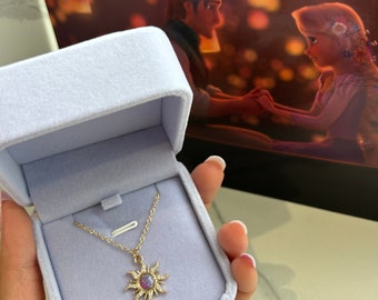 Rapunzel Sun Themed Necklace and Bracelet (Gold and Silver) From the Movie Tangled