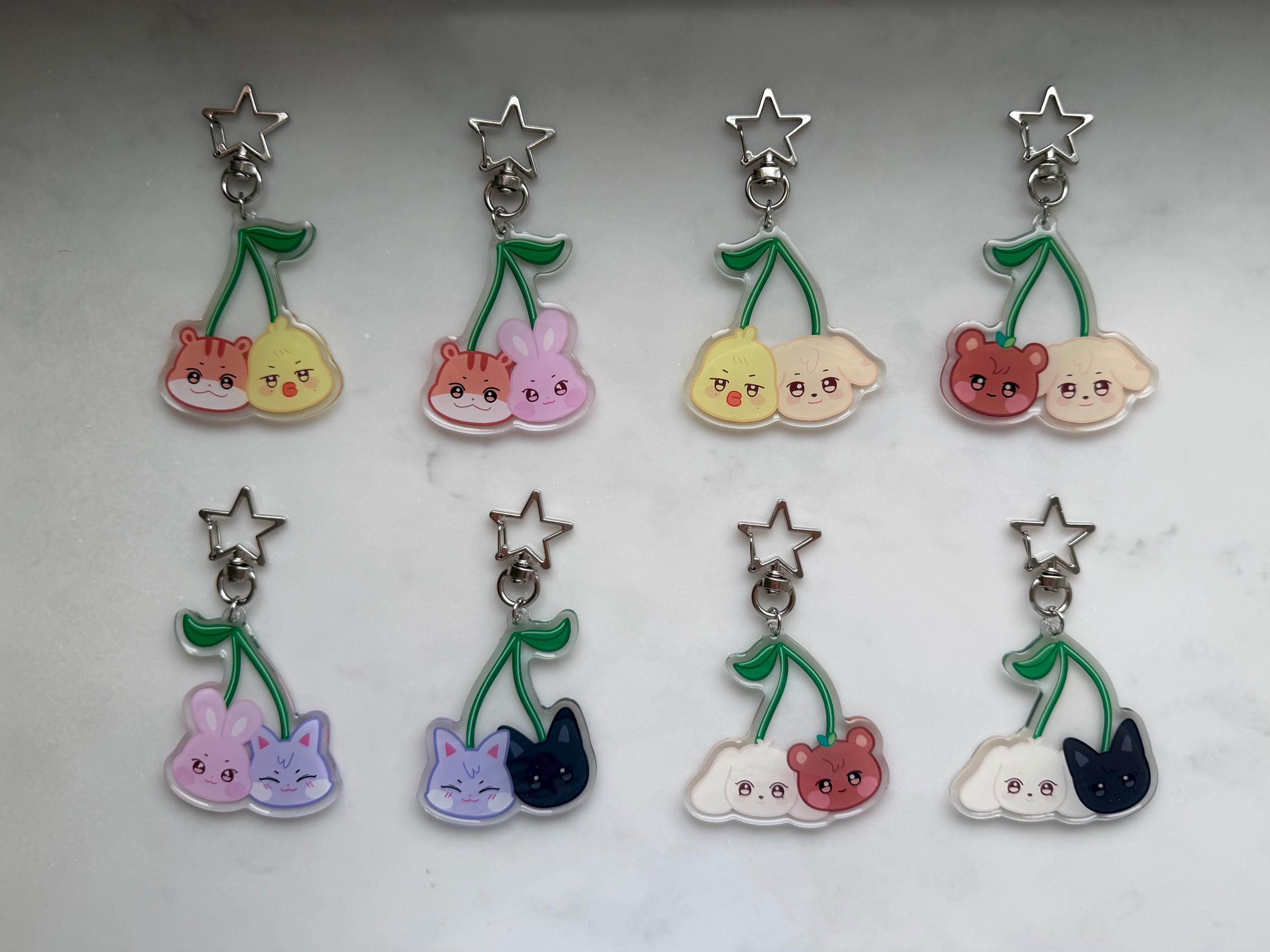 Aniteez Keychains Ateez Aniteez-inspired Cherry Duo Keychains | Kpop Charms | Fanmade ...