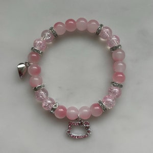 Hello Kitty Matching bracelets with heart magnet Pink