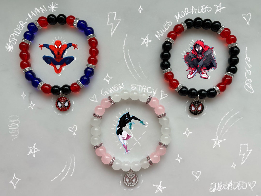 Buy Spiderman, Miles Morales and Gwen Stacy Matching Bracelet With