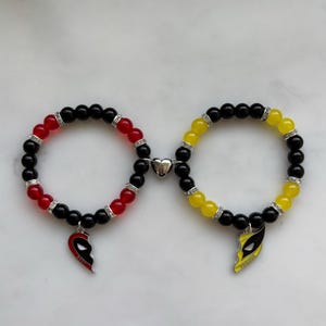 Deadpool and Wolverine Matching bracelets with heart magnet