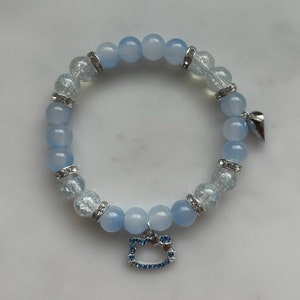 Hello Kitty Matching bracelets with heart magnet Blue