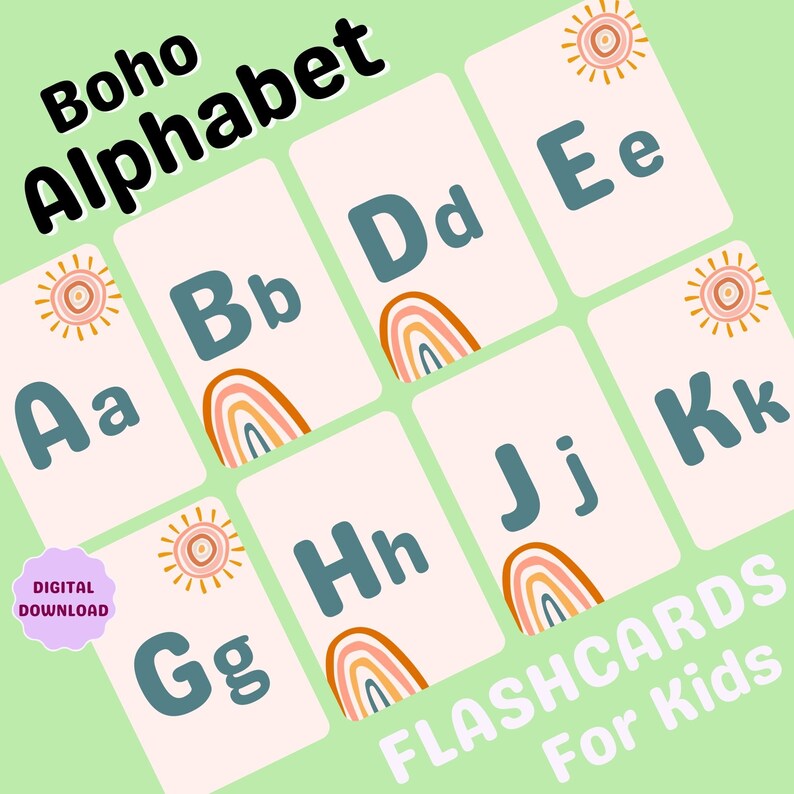 Printable Flash Cards for Young Kids Alphabet Flashcards Etsy