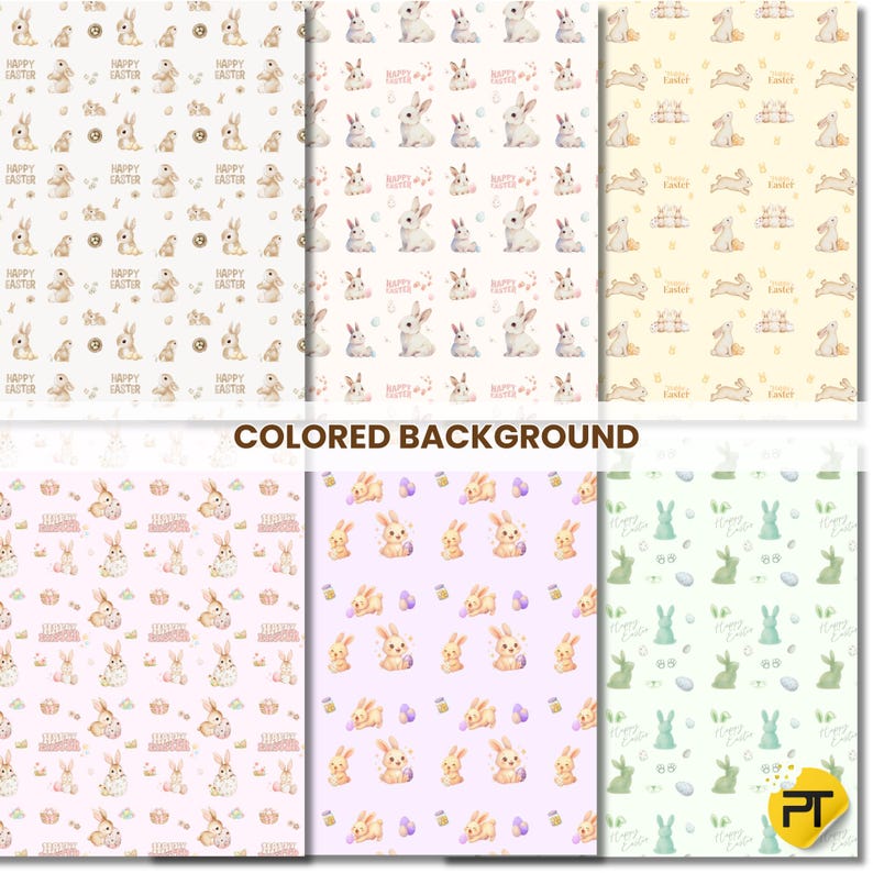 Easter Bunny Seamless Pattern Digital Paper | Pastel Spring Crafting ...
