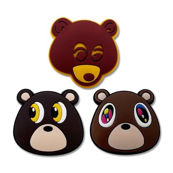 College Dropout Bear, Late Registration Bear, & Graduation Bear Croc Charms (Set of 3)