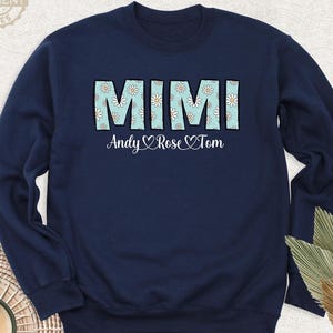 Personalized Mimi Sweatshirt With Kids Names Grandma Hoodie, Daisy Nana Hoodie, Grandma Long Sleeve Shirt, New Gigi Shirt, Floral Mimi Shirt