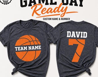 Basketball Shirt Basketball Team Tshirt, Basketball Name Shirt, Basketball Player Basketball Mom Shirt, Game Day Shirt Custom Basketball Tee