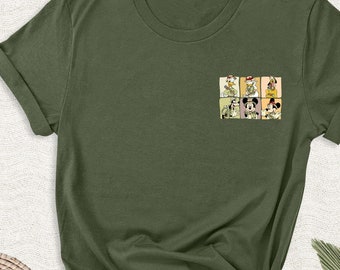 Disney Characters Animal Kingdom Pocket Shirt, Mickey And Friends Safari Wild Tee, Disneyworld Family Trip Outfit, Disneyland Vacation Shirt
