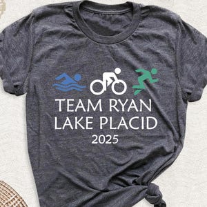 Triathlon Shirt Personalized Sport Team Tshirt, Ironman Triathlon Outfit, Lake Placid Shirt, Marathon Finisher Shirt, Athletic Race Day Tee