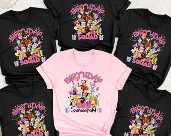 Disney Birthday Squad Shirt, Mickey And Friends Birthday Girl Tee, Custom Disneyland Birthday Crew Tshirts, Disneyworld Birthday Boy Shirt