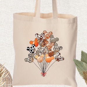 Disney Bag Disneyland Mickey Balloons Bags Disneyworld Trip Tote Bag, Disney Vacation Bag, Disney Trip Group Bag, Disney Balloons Canvas Bag