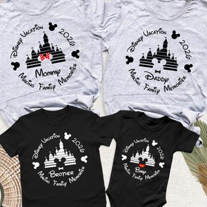 Disney Vacation 2026 Shirt, Disney Family TShirt Disneyland Family Trip Shirt Disneyworld Trip Shirt Mickey Castle Shirt Family Matching Tee