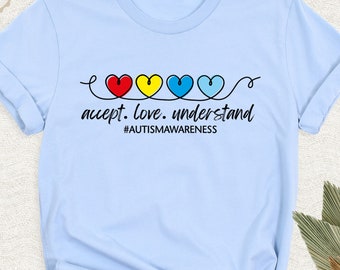 Chemise de sensibilisation à l'autisme, chemise d'éducation spéciale, t-shirt Accept Love Understanding, tenue neurodiversité, t-shirt cadeau enseignant Speed, t-shirt maman autiste