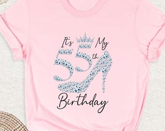 Its My 55 Birthday Shirt, Hello Fifty Five Birthday Women Tshirt, 55th Birthday Party Tshirt, 1970 Birthday Tee, Turning 55 Mom Birthday Tee
