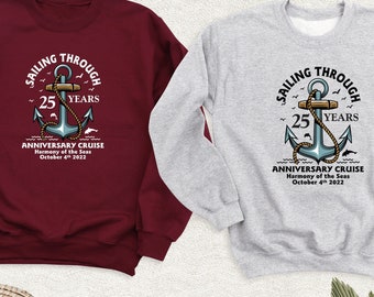 Anniversary Cruise Sweatshirts, Custom Family Vacation Long Sleeve Shirt, Custom Anniversary Cruise Sweater, Anniversary Trip Matching Shirt