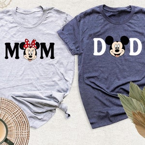 Mickey Dad Shirt, Minnie Mom Tshirt, Disneyworld Family Couple Matching Tee, Disneyland Trip Mama and Dada Tee, New Mom Shirt, New Dad Shirt