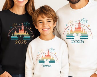 Disney Family Trip 2025 Sweatshirt, Custom Disneyland Group Vacation Sweater, Mickey Disneyworld Hoodie, Disney Castle Mama Long Sleeve Tee
