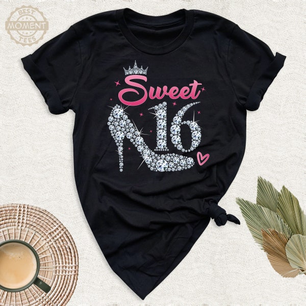 Sweet 16th Birthday Girl Shirt, Sixteenth Birthday Party Tee, Shirt For Sixteen Party, Turning 16 Birthday Gift Outfit, Hello 16th Girl Tee